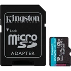 Карта пам'яті Kingston microSD 128GB C10 UHS-I U3 A2 V30 R200MB/s + SD (SDCG4/128GB)