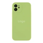 Чохол Silicone Case Full Size with Frame для iPhone 12 Колір 01.Mint