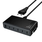 Многопортовый зарядный адаптер HOCO C151A 50W с 7 портами (6×USB-C+USB-A), кабель 1.5 м, черный (24366)