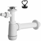 Сифон для раковины Devit DV1N332 колбовый 1 1/4" x 32 мм с накладкой и с подключением к стиральной машине