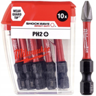 Бита SHOCKWAVE MILWAUKEE, PH2, 50мм, (10 шт)