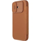 Кожаный чехол-книжка Nillkin Qin Pro Camshield для Apple iPhone 17 (6.3") (Brown) (237838)