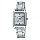 Женские классические часы Casio LTP-V007D-7E серебристые с белым циферблатом