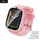 Детские смарт часы Hoco Y106 (поддержка звонков, LCD-дисплей, 4G, LTE, GSM, Nano SIM-карта, Wi-Fi, камера) - Розовый