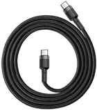 60W кабель для швидкого заряджання та передачі даних Baseus PD 2.0 Type-C Cafule Cable 3A Fast Charging Black 2.0м