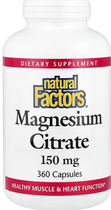 Магний цитрат Natural Factors Magnesium Citrate 150mg 360 капсул