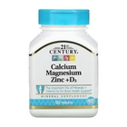 Cal Mag Zinc + D 21st Century, кальцій, магній, цинк і вітамін D3, 90 таблеток