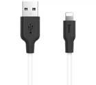 Кабель Hoco X21 Plus Silicone charging cable Lightning 2m Чорний Білий
