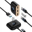 USB-хаб Baseus Square round 4 in 1 USB HUB Adapter(USB3.0 TO USB3.0*1+USB2.0*3) 1m Чорний (CAHUB-AY01