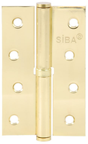 Завіса Вузька Сталева 100 Мм 1Bb Полірована Латунь Bp, Ліва Siba 1Bb 4"x2.5"x2.5Mmfhp R Bp