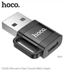 Перехідник HOCO UA31D USB male to Type-C female USB2.0 adapter Black