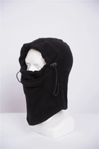 Зимняя спортивная балаклава из толстого флиса с затяжками 31*35 см One Size Чёрный