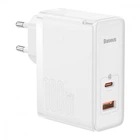 Мережевий зарядний пристрій Baseus (CCGP090) GaN5 Pro Fast Charger C+U 100W/20V/5A + Cable Type-C to Type-C 1m (CCGP090201) White