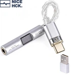 Підсилювач звуку NICEHCK NK1 MAX 31993 + MAX97220, перехідник, зовнішня звукова карта, ЦАП, DAC Type C to 3,5 мм + PC адаптер Silver