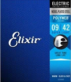 Струни для електрогітари Elixir 12000 Polyweb Nickel Plated Steel Super Light 9/42
