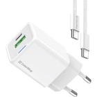 Зарядное устройство ColorWay C101A GaN Mini 20W PD PPS USB-C + USB-A QC4.0 + cable USB-C to USB-C black (CW-CHS062PDC-WT)