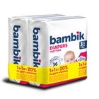 Подгузники Bambik Medium 4-9 кг Размер 3 Midi 2 х 36 шт (4823071664027)