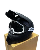 Эндуро кроссовый мотошлем Helmet Black + очки Profi 100%