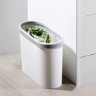 Відро для сміття вузьке без кришки BIN-08 10L WHITE