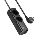 Сітковий підовжувач HOCO NS10 Wisdom 2-position (PD67W/3C1A) desktop socket (EU/GER) чорний