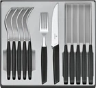 Набор столовых приборов Victorinox Swiss Modern Table Set 12 предметов с черной ручкой (6.9093.12W.12)