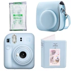 Набір Камера для миттєвого друку Fujifilm INSTAX Mini 12 Pastel Blue / Блакитний чохол / Картридж на 10 фото / Блакитний фотоальбом на 64 фото + Подарункове пакування
