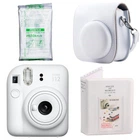 Набір Камера миттєвого друку Fujifilm INSTAX Mini 12 Clay White / Білий чохол / Картридж на 10 фото / Білий фотоальбом на 64 фото + Подарункове пакування