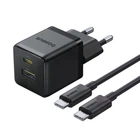Сетевое зарядное устройство Baseus Palm Fast Charger C+U 30W + Кабель Type-C to Type-C