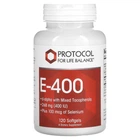 Вітамін Е, E-400, Protocol for Life Balance, змішані токофероли та селен, 268 мг (400 МО), 120 гелевих капсул