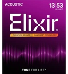 Струны для акустической гитары Elixir 16182 Nanoweb Phosphor Bronze HD Light 13/53