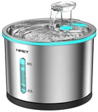 Фонтан-поїлка для котів і собак NPET WF210 1.5L з нержавіючої сталі з підсвіткою (112-METAL)