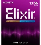 Струны для акустической гитары Elixir 11100 Polyweb 80/20 Bronze Medium 13/56