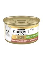 Влажный корм для кошек Purina Gourmet Gold с уткой, морковью и шпинатом, кусочки в паштете 85 г