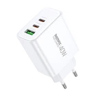 Зарядний пристрій мережевий Remax Kiddy 3 порти, USB + Type-C 40W, білий (36723)