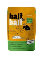 Влажный корм для кошек Half&Half Sterilized pouch для стерилизованных с кусочками индейки в соусе 100 г