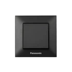 Выключатель одноклавишный Arkedia Slim с рамкой ABS черный [WNTC00012BL-UA1] Panasonic