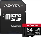 Karta pamięci ADATA MicroSDXC 64 GB UHS-I Class 10 + SD adapter (AUSDX64GUI3V30SHA2-RA1)