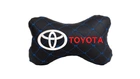 Подушка на підголовник автомобіля EVAtech ECO 27х16 см Toyota чорна з синьою ниткою SPCRBLV031