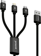 Кабель Proove Triple Connection 3 in 1 Type-C + Micro USB + Lightning 1.3 м Black (647480001)