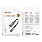 Перехідник Borofone BV24 iP to AUX 3.5mm (female) 15cm Сiрий