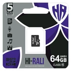 Карта Пам'яті Hi-Rali MicroSDXC 64gb UHS-1 10 Class Чорний