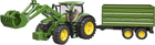 Трактор Bruder John Deere 7R 350 з фронтальним навантажувачем і причепом (3155_2)
