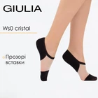 Женские короткие носки из хлопка декорированные прозрачными вставкам Giulia WS0 CRISTAL 001 39/40 Black-black, Носки женские короткие