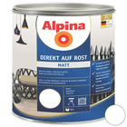 Эмаль универсальная алкидная матовая Alpina Direkt auf Rost RAL9010 Белая 0.75л