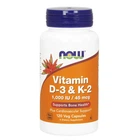 Вітамін Д 3 і K 2 Нау Фудс / Now Foods Vitamin D-3 & K-2 1000 IU / 45 mcg 120 veg caps / вег капсул