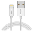 Кабель Ugeen US155 USB-Lightning MFI 1м Nickel Plated White (20728)