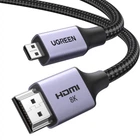 Кабель Ugreen HD164 Micro HDMI - HDMI 2.1 1 м 8K 60Hz 4K 240Hz 48Gbps Чорний (15516)