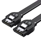 Кабель Ugreen US217 SATA 3.0 6 Гбит/с прямой плоский с фиксаторами 0.5 м Черный (30796)