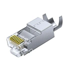 Конектор Ugreen NW193 RJ45 Cat7 FTP 10 Гбіт/с 10 шт 50U, зі вставкою Сріблястий (50634)