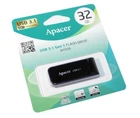 Флеш накопитель USB 32Gb Apacer AH356, Black, USB 3.2 Gen 1 (AP32GAH356B-1)